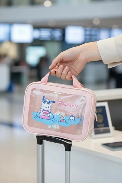 Miniso Sanrio Lisanslı Pochacco Seyahat Çantası - PU Deri ve PVC