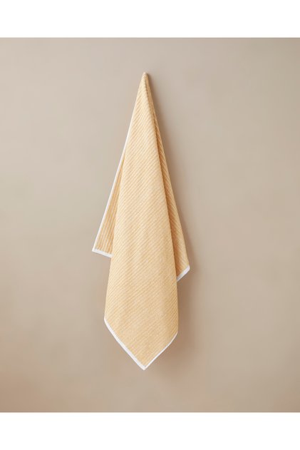 Melange Stripe Cotton Bath Towel 90X150 cm Yellow