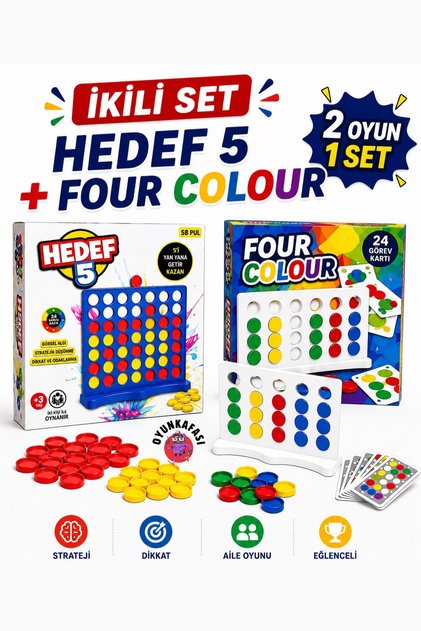 2 Games 1 Set Four Colour and Target 5 Educational Intelligence Game Family and Children Game