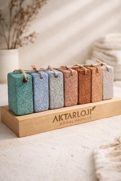 12 Pieces of Heel Stone / Stringed Pumice Stone / Colorful / Natural Foot and Heel Care / Callus Exfoliating Stone
