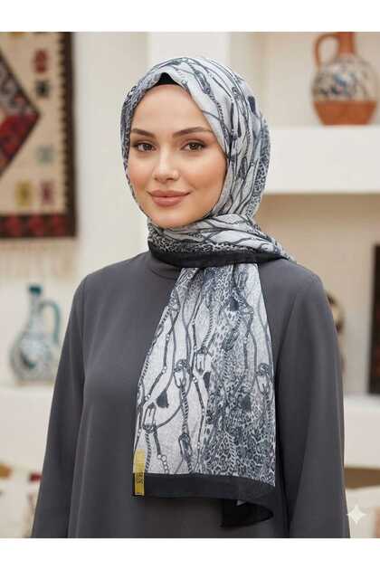 Patterned Chiffon Shawl Leopard Model 180 X 70 cm