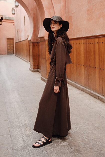 manuka brown dress Manuka Tencel Dress Brown- Trendyol