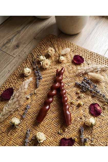 Kiremit Renkli Spiral, Burgulu Pinterest ModeŞamdan Mum 2' li Set