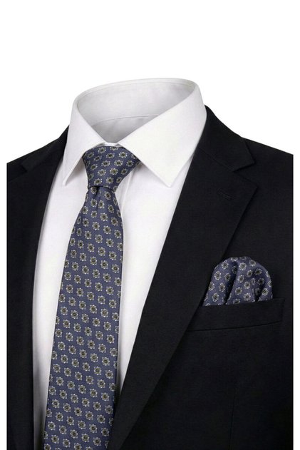 Smoked Patterned Silk Tie Set
