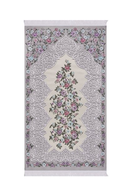 Stone Floral Pattern Silky Tapestry Prayer Rug