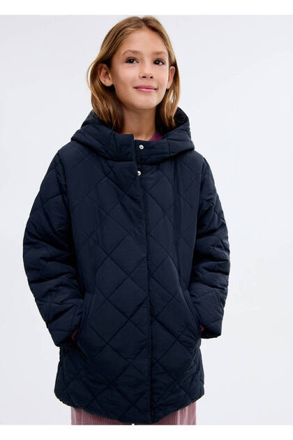 Baklava desenli kapitone anorak