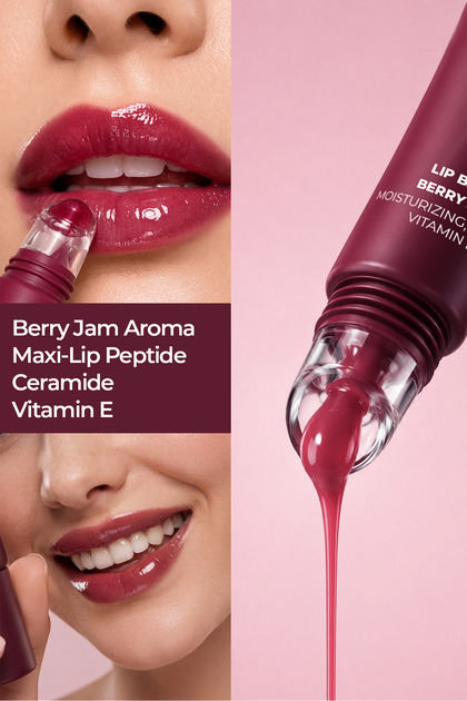 AVEONIX Cam Görünümlü Dudak Parlatıcısı Lip Balm Berry Jam | Yoğun