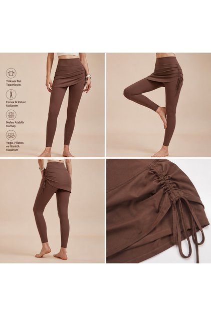 Yoga Elegant Leggings and Tank Top High Waist Fitness Slim-Fit Pilates Running Sports Leggings W2010Tayt