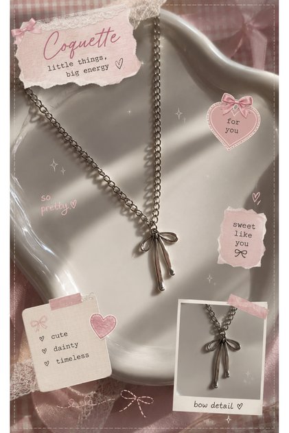 Y2k ribbon chain necklace