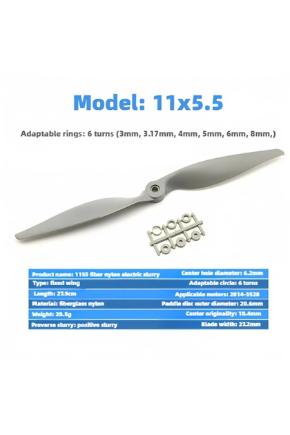 مجموعة مراوح Gemfan الأصلية للتحكم عن بعد، مقاس 11 × 5.5، للطائرات النموذجية - 6 × 4، 7 × 5، 8 × 4، 8 × 6، 9 × 4.5، 9 × 6