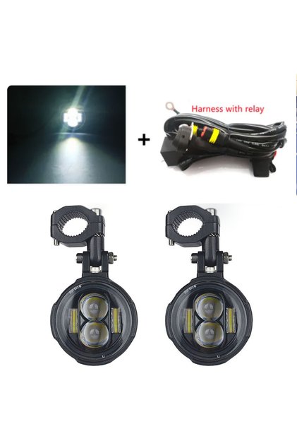 white with wire Motorcycle LED Auxiliary Lamp For BMW R1200GS F800GS ADV Yamaha MT07 MT09 CRF1000L A