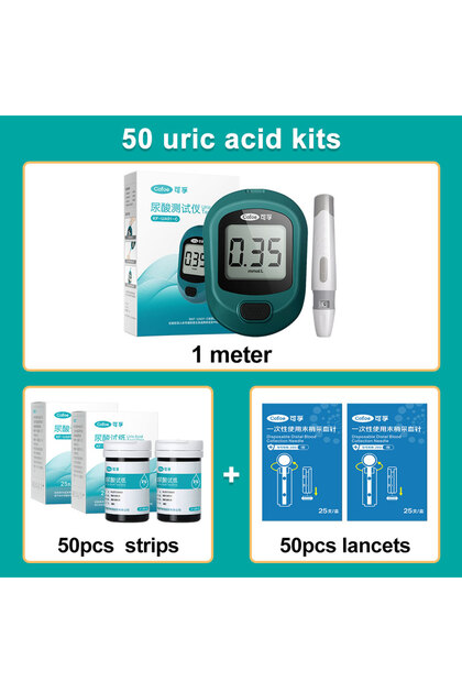 50 uric acid sets Cofoe Uric Acid Monitor with Test Strips And Lancets Needles For Home Uric Acid Me