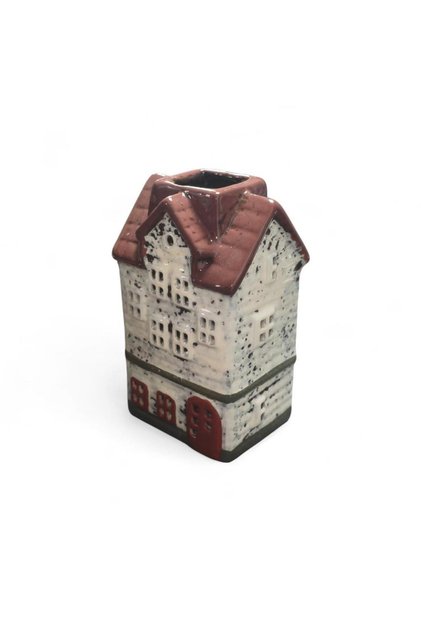 1 Adet 15x8cm Mini Seramik Ev Dekor Biblo Krem Ev Mumluk