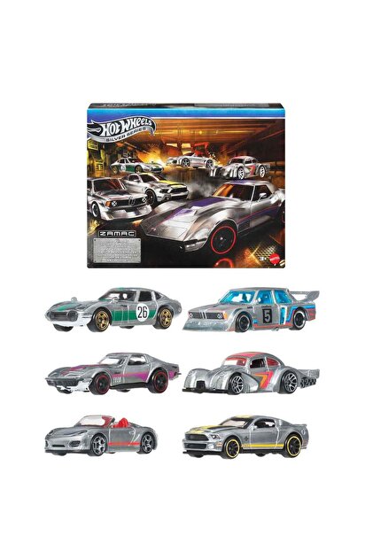 HOT WHEELS 1:64 Silver Serisi Zamac Temalı 6'lı Araba Seti JLB26