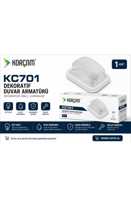 KORÇAM DEKORATİF GLOP ARMATÜR DUVAR APLİK E27 DUYLU