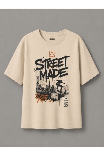 Göğüs Street Printed Crew Neck T-Shirt