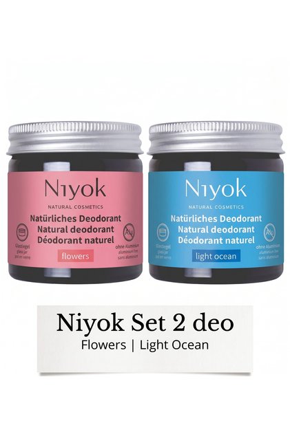 Set de 2 deodorante cremă, Light Ocean + Floral Scents , Niyok , 2x40 ml