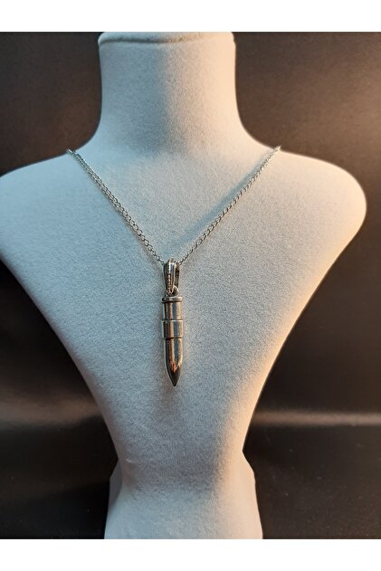 Bullet Detailed Steel Necklace Unisex