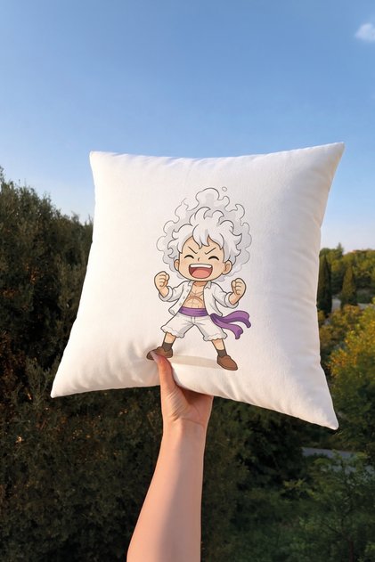 One Piece Luffy Gear 5 Modern Throw Pillow Cover 43X43 – Decorative Pillowcase Double-Sided Print