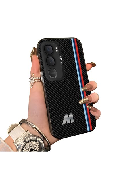 Vivo Y31 5g Compatible Silicone Edge Hard Back Anti-Fall Phone Case Cover Bmw Patterned