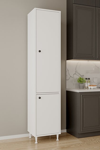 Aeka AE-2028 Soft 2 Kapaklı Raflı Dar Yüksek Boy Banyo Çok Bölmeli