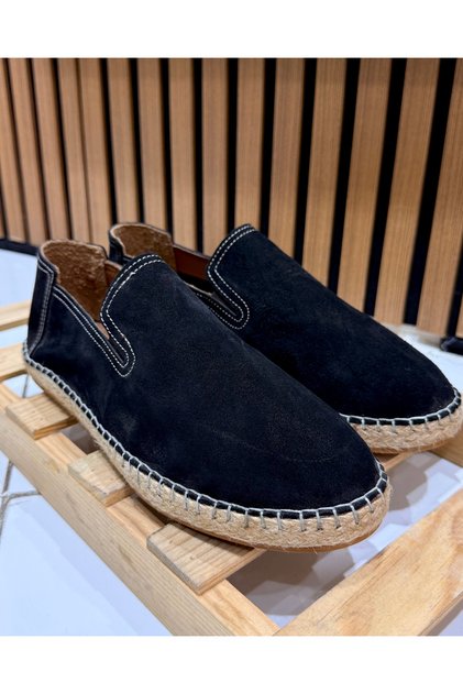 Handmade Genuine Leather Laceless Men's Espadrille Shoes