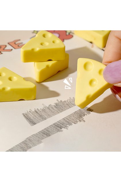 Simulation Cheese Eraser Soft School Supplies Clean Mess Free Stationary Office Student Er...