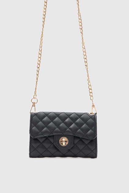 Lova Embroidery Detailed Zippered Women's Bag & Wallet Black