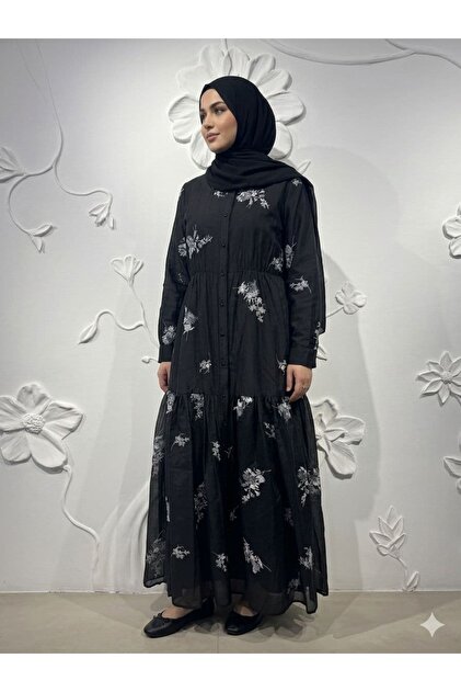 732 Pul Sequin Embroidered Pearl Dress Black