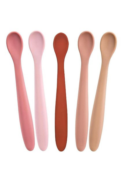 4-Pack Soft Silicone Baby Feeding Spoons,Dishwasher-Safe,Bendable Training Spoon,Assorted Colors