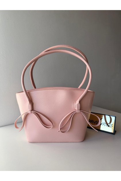 Women's Pink Powder Coquette Model Bow Shoulder Bag
