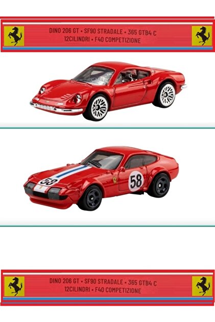 OYUNCAKSAHİLİ Ferrari Metal 5li Set 206GT SF90 365 GTB CILINDRI12
