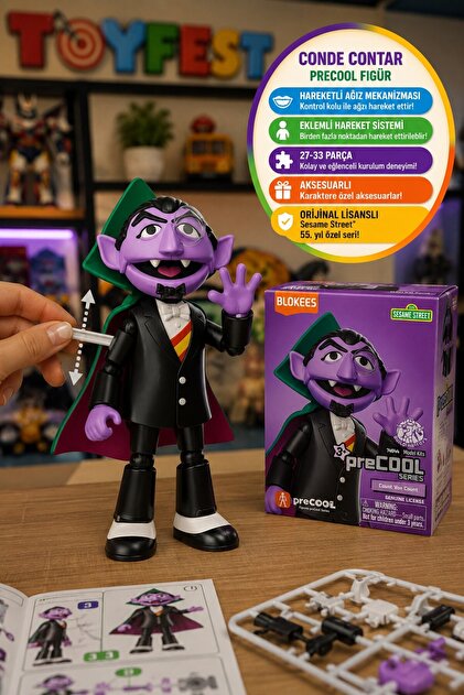Sesame Street Count Von Count Blokees Sesame Street Blokees Count Von Count Figure Model Kit 14 cm