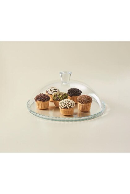 Platou de sticlă cu capac de sticlă – Patisserie, Pasabahce – diametru 32,2 cm