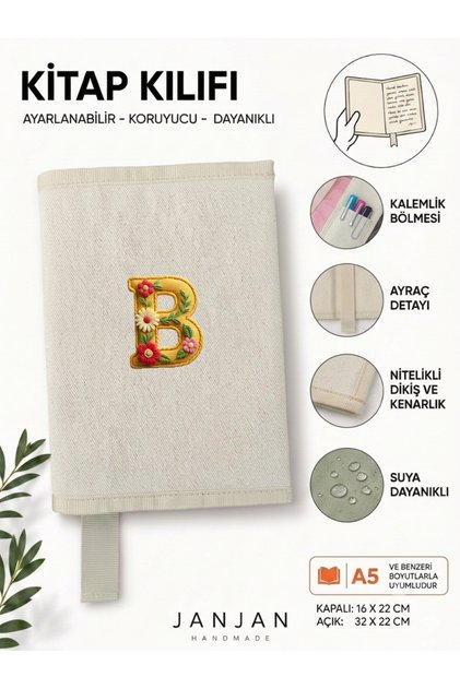 DOĞAL KUMAŞ Kitap Kılıf,Yıkanabilir Kitap Kılıfı,Kitap Koruyucu,32x22 cm KİTAP KORUYUCU ÇANTA,BOOK SLEEVE,Kitap Çantası,KİTAP SEVER HEDİYESİ,ORGANİZER,DEFTER AJANDA KILIFI,İSİMLİ KİTAP KILIFI