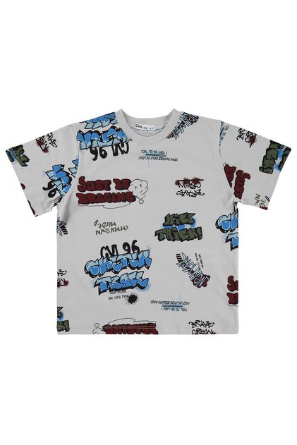 New York Printed T-Shirt for Ages 10-13 - Dark Stone Color
