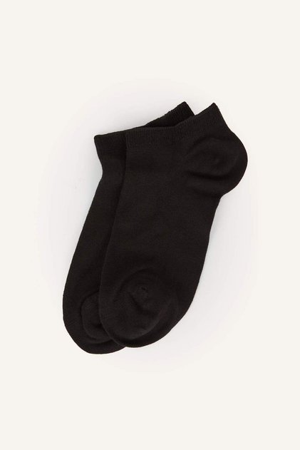Breathable Women's Seamless 2-Piece Modal Booties Black Socks H5107Axns