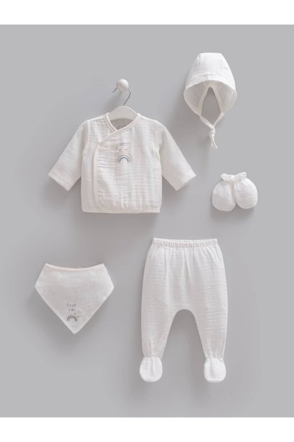 100% Cotton Premium Muslin Basic Baby Boy Set of 5 for Newborns