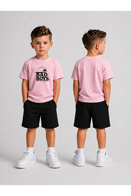 Children's Shorts Set for Boys (Shorts - T-Shirt) Printed Summer Sports Combination Comfortable Fit Set