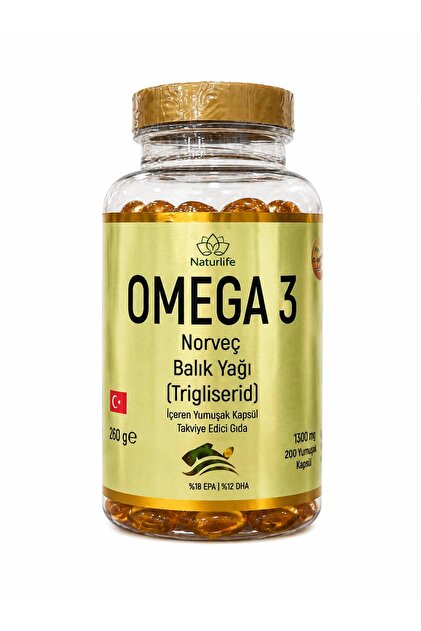 Omega-3 Norveç Yağı 1300 Mg 200 Yumuşak Kapsül
