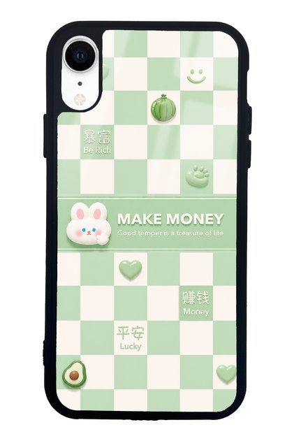 iPhone Xr Green Make Money Design Glossy Phone Case