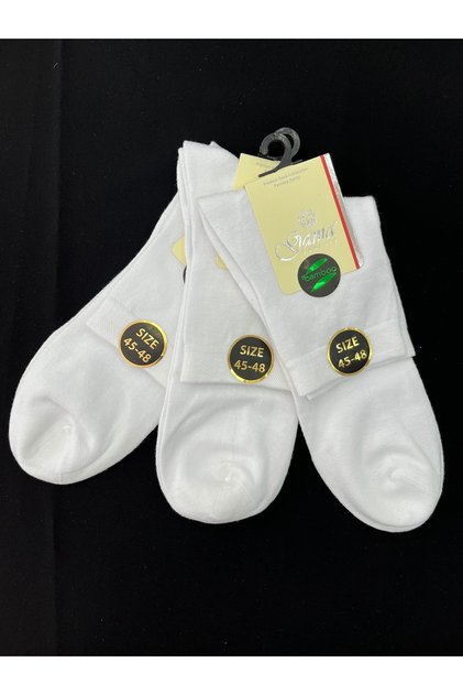 3 Pieces Size 45-48 Bamboo 100% Natural Nylon-Free Thin Summer Men's Booties with Half Socks