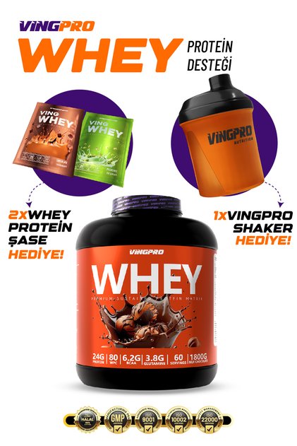 Whey Protein Pro Wpc80 1800Gr 60 Servings Finfik & Chocolate 2X Chase Protein and 1X Shaker Gift