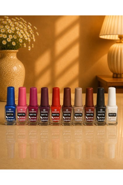 Gabrini Matte Flat Brush Oje – 10 Renk Seçenekli Mat Oje