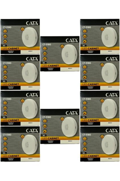 CT-5180 LED Kabin Aydınlatması, 30 lm, 4000K, Mıknatıslı, Sensörlü, Beyaz, 10 Adet