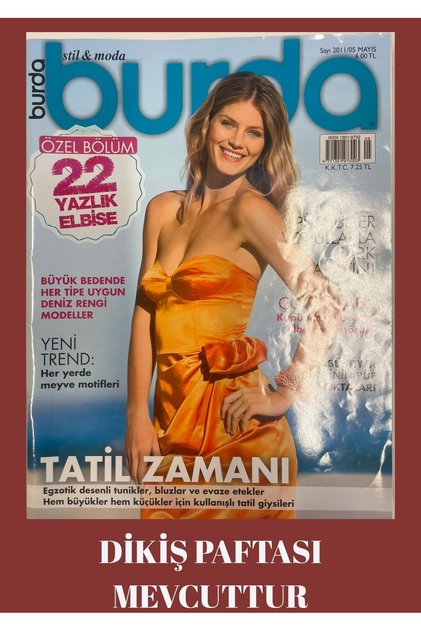 BURDA MODEN DİKİŞ DERGİ 2011 MAYIS PAFTASI MEVCUTTUR İKİNCİEL