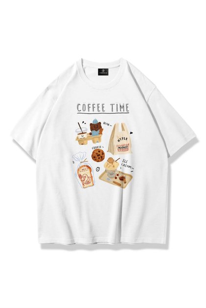 Unisex Coffee Time Tshirt White