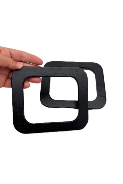 Rectangular Model 15X13 cm Black Color Wooden Bag Handle