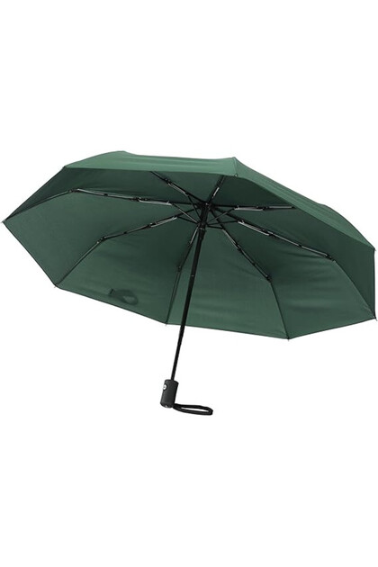 Umbrelă, rezistentă la vânt, compactă, cu deschidere și închidere prin buton, 90 cm, 8 spițe din oțel, husă, Verde