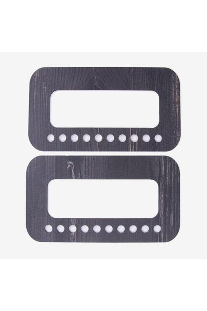 Wooden Bag Holder - Rectangular - with Hole - 2 Pieces Black-16X9 cm